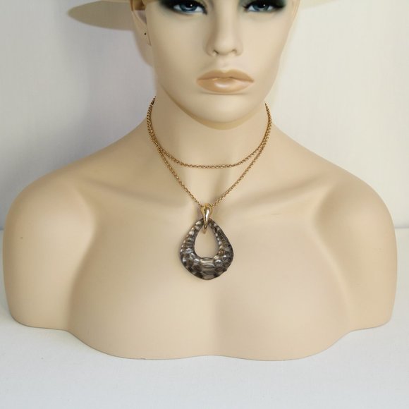 Alexis Bittar Gold Claw Croc-Lucite Drop Necklace - Picture 5 of 13